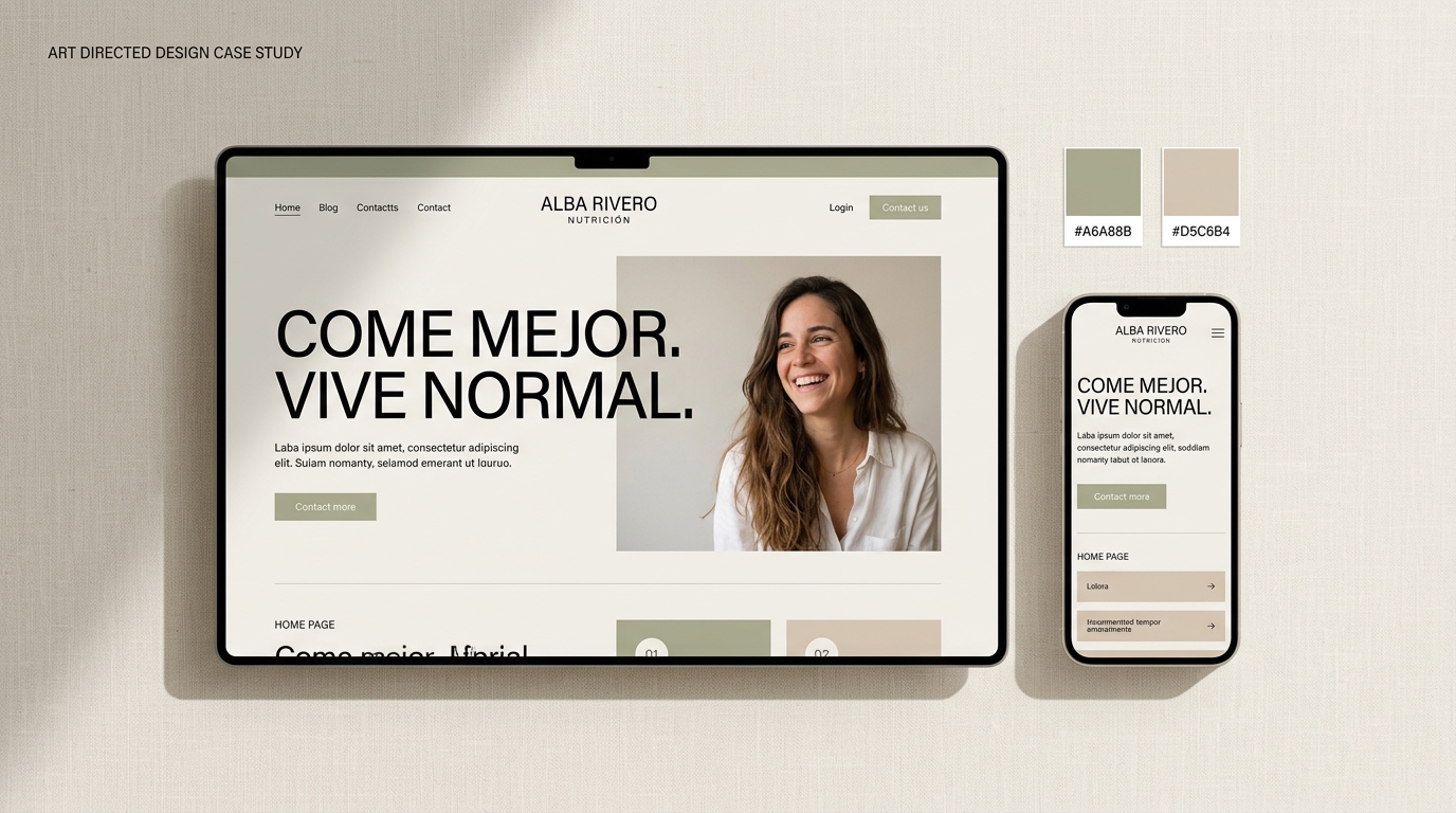 Alba Rivero Nutrición — Composición de identidad y diseño web por HC SYSTEMS